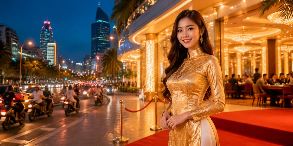 Người chơi bài tây duyên dáng trong trang phục áo dài tại Hồ Chí Minh